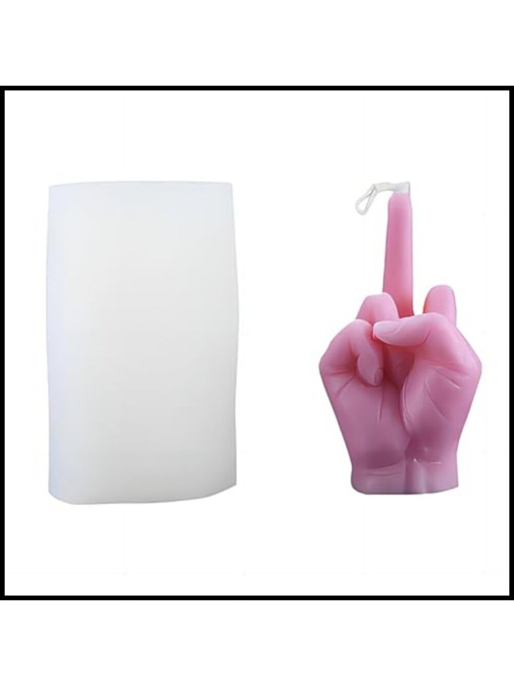 3D Hand Shaped Silicone Mold Middle Finger Gesture Candle Resin Casting Mould